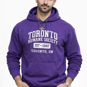 Toronto Humane Society Purple Hoodie Men’s 2XL Fruit of the Loom